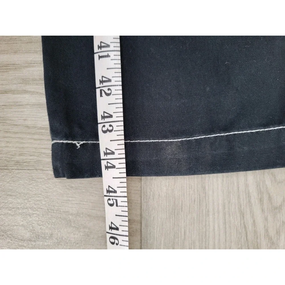 True Religion Cargo Pants Men's Size 32 Black White Stitch Baggy Utility Pockets